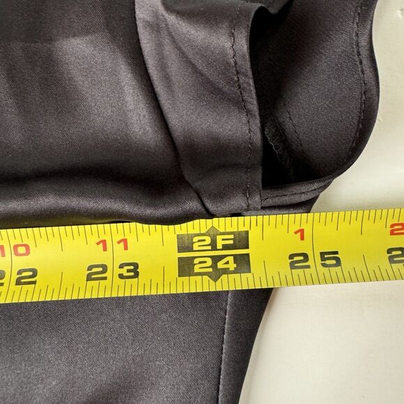 Victoria’s Secret One Size Black Silky Robe Flowy Silky Tie Top Coverup Love - Picture 5 of 13